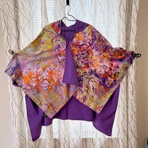 Galleria | Reversible Rain Cape, Magnetic Closure, Free Size | NWOT